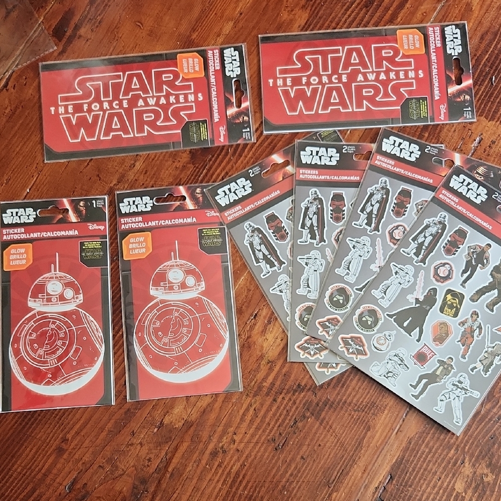 Star Wars Sticker Lot ☆Star Wars The Force Awakens ☆ Glow In The Dark ☆ NEW 2015